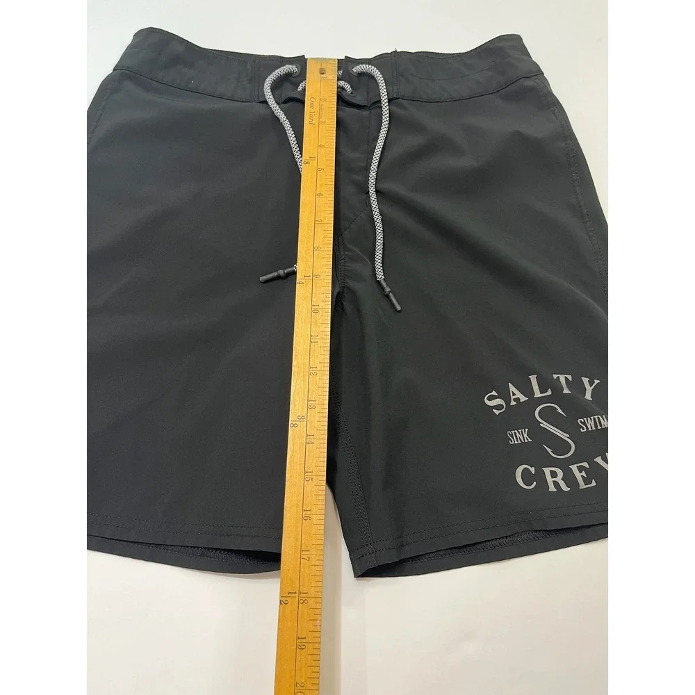 Salty Crew Boardshorts Mens 30 Black 4-Way Stretch Surf Swim Shorts